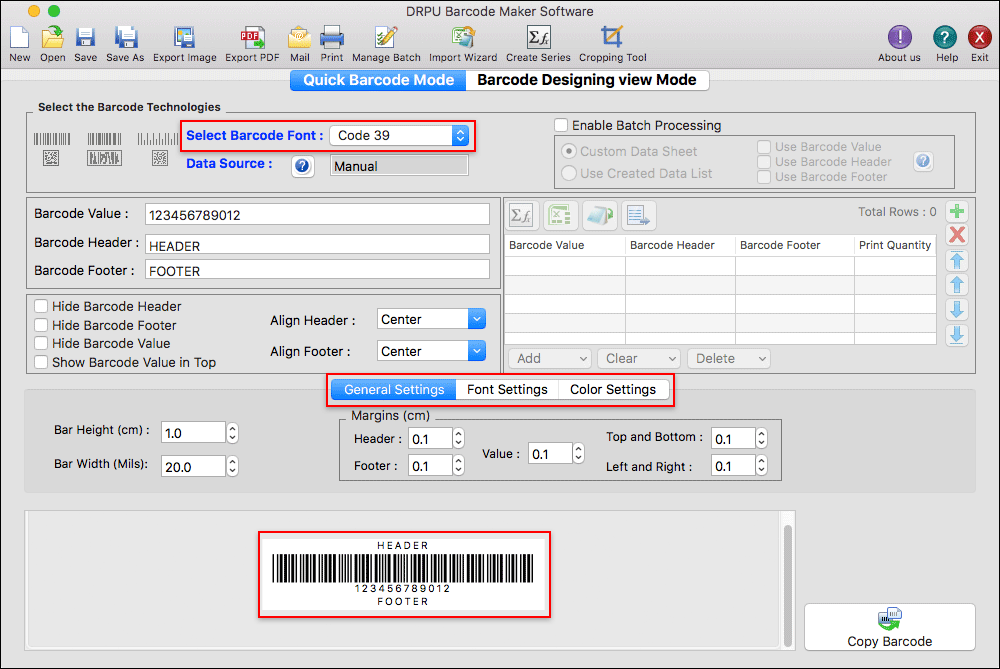 barcode software free for mac