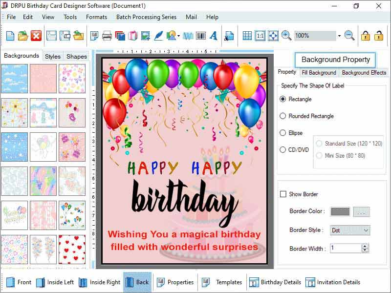 Birthday Party Greeting Card Maker Tool