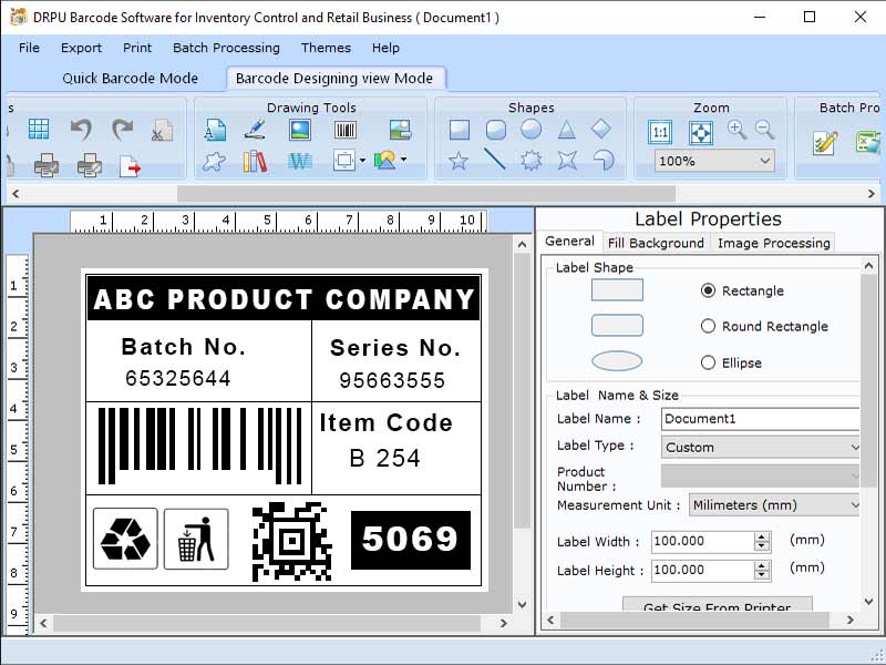 Screenshot of Barcode Maker Tool for Retail Business