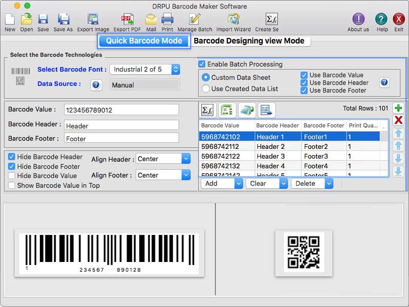 Screenshot of Barcode Designing Application for Mac 9.3.2.5